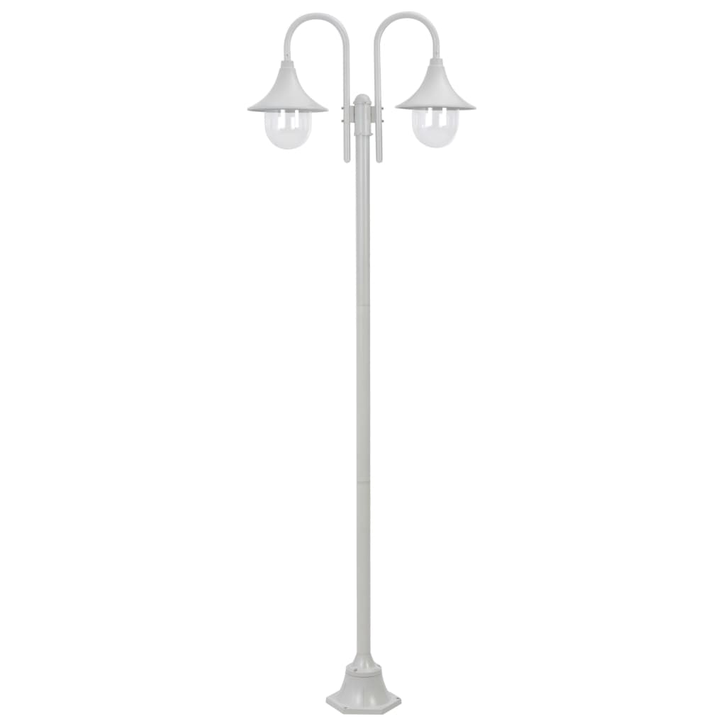 Vidaxl Paal Lighting Garden E27 220 cm Aluminium blanc 2 pièces