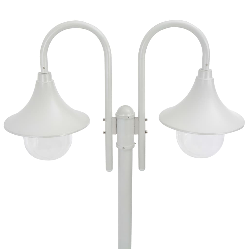 Vidaxl Paal Lighting Garden E27 220 cm Aluminium blanc 2 pièces