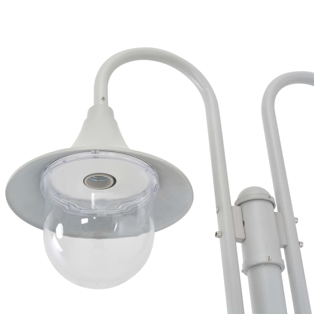 Vidaxl Paal Lighting Garden E27 220 cm Aluminium blanc 2 pièces