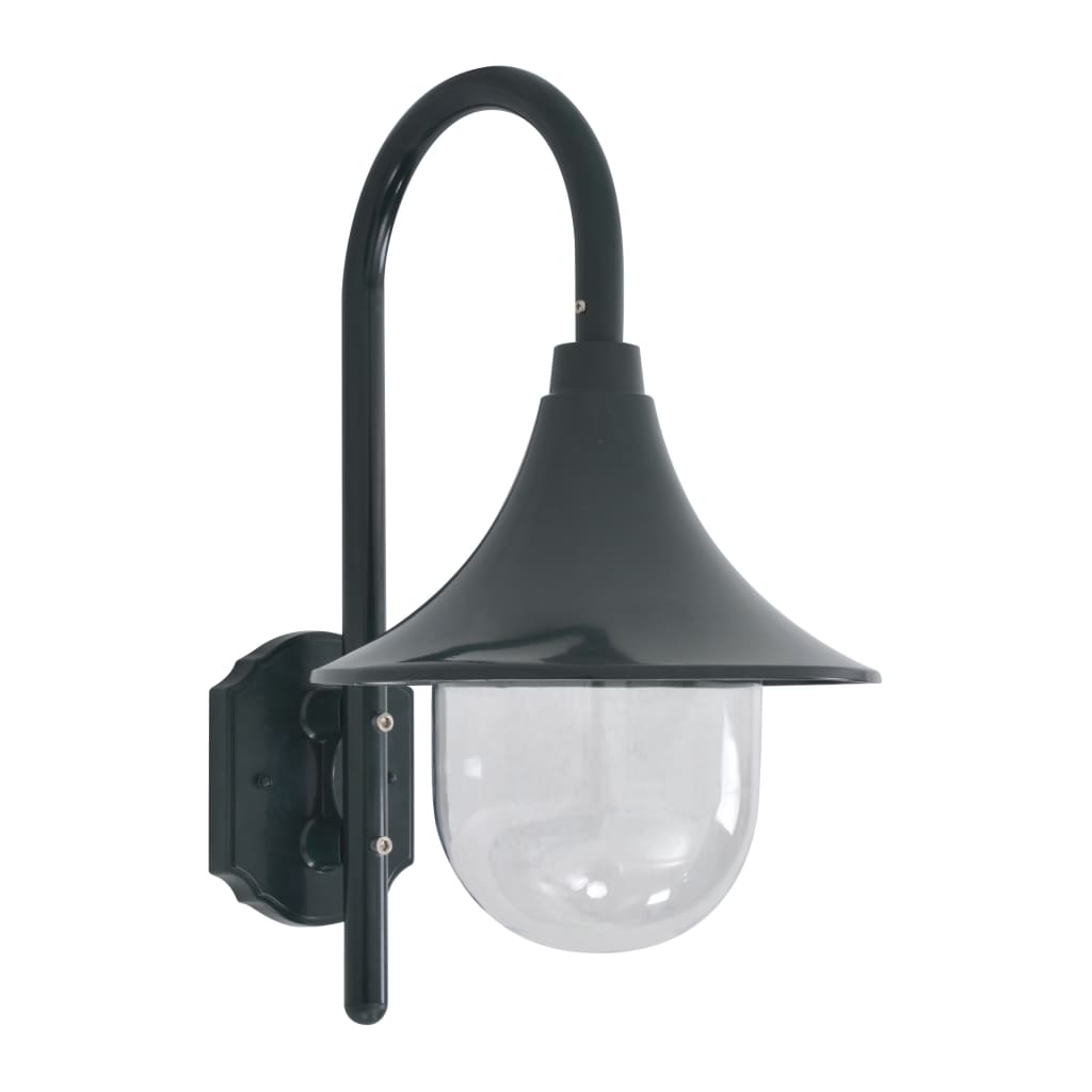 Vidaxl Garden Wall Lamp lampada E27 42 cm in alluminio verde scuro