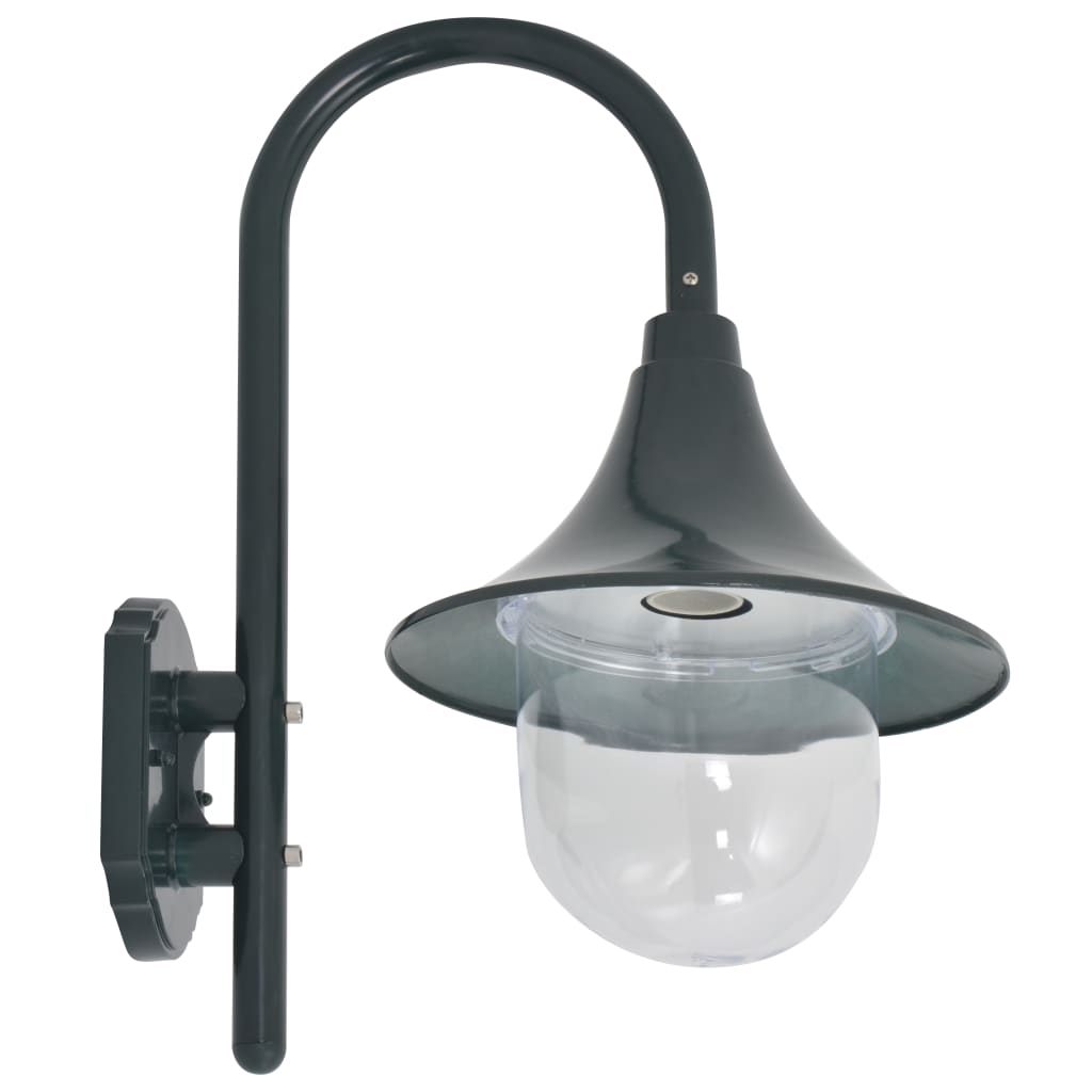 Vidaxl Garden Wall Lamp lampada E27 42 cm in alluminio verde scuro