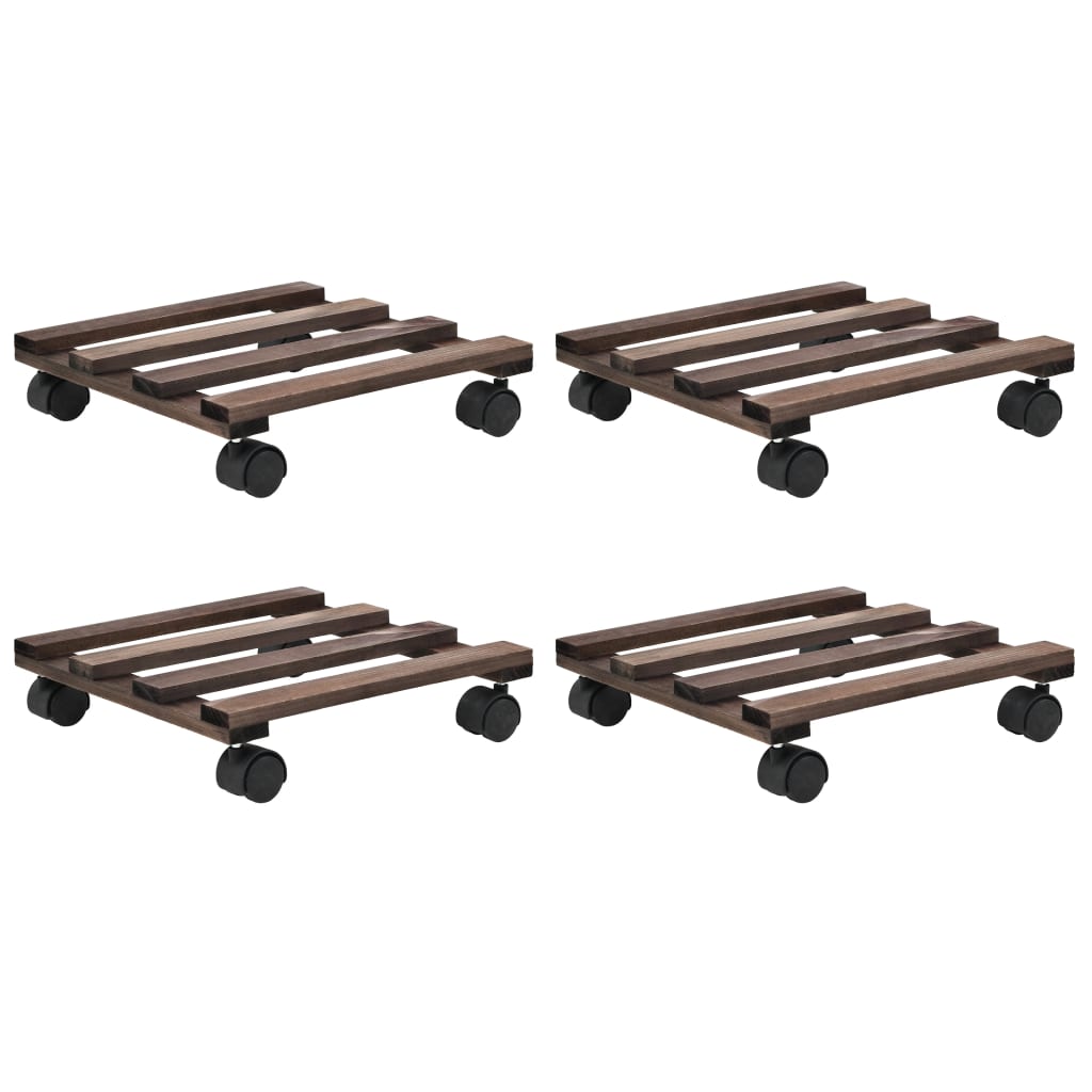 Vidaxl plant rollers 4 pcs 25x25 cm cedar wood