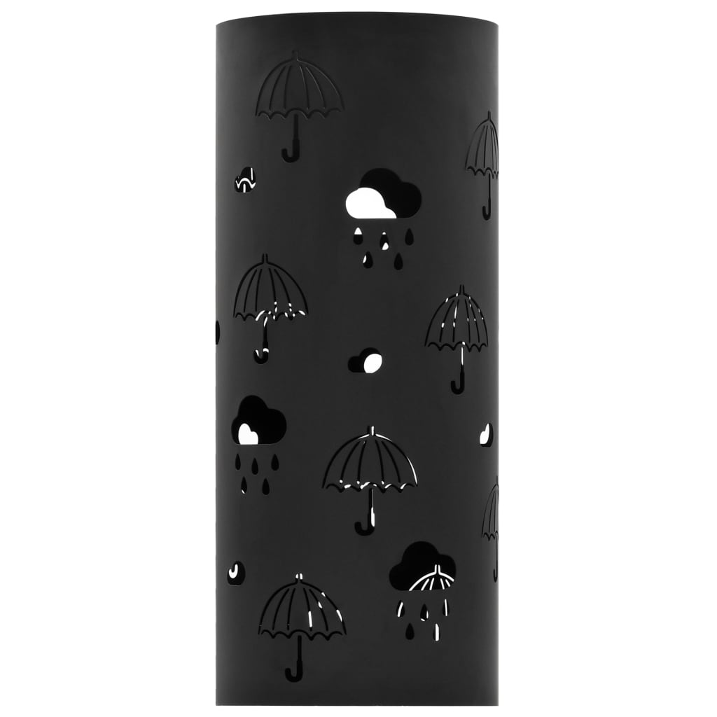 VidaXL umbrella holder for umbrellas, steel, black