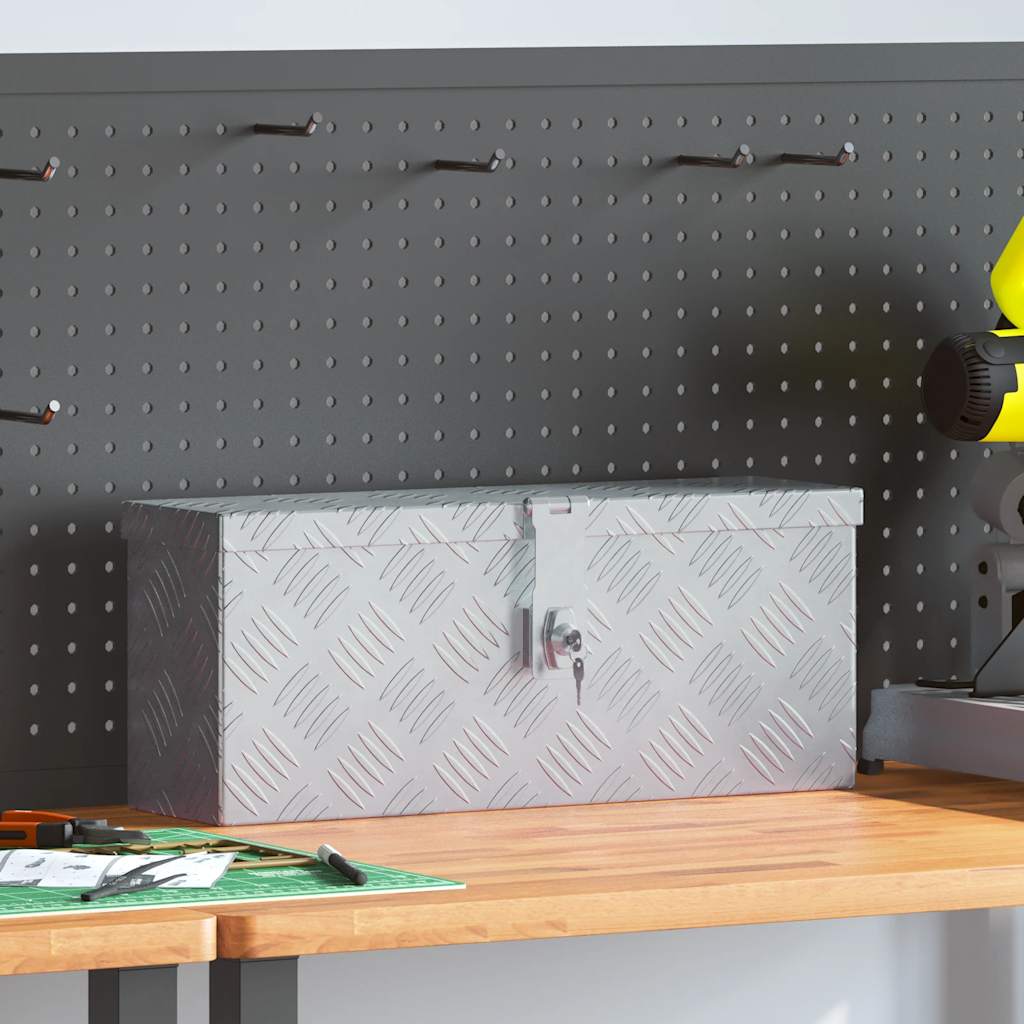 Vidaxl Aluminiumbox 48.5x14x20 cm silberfarben