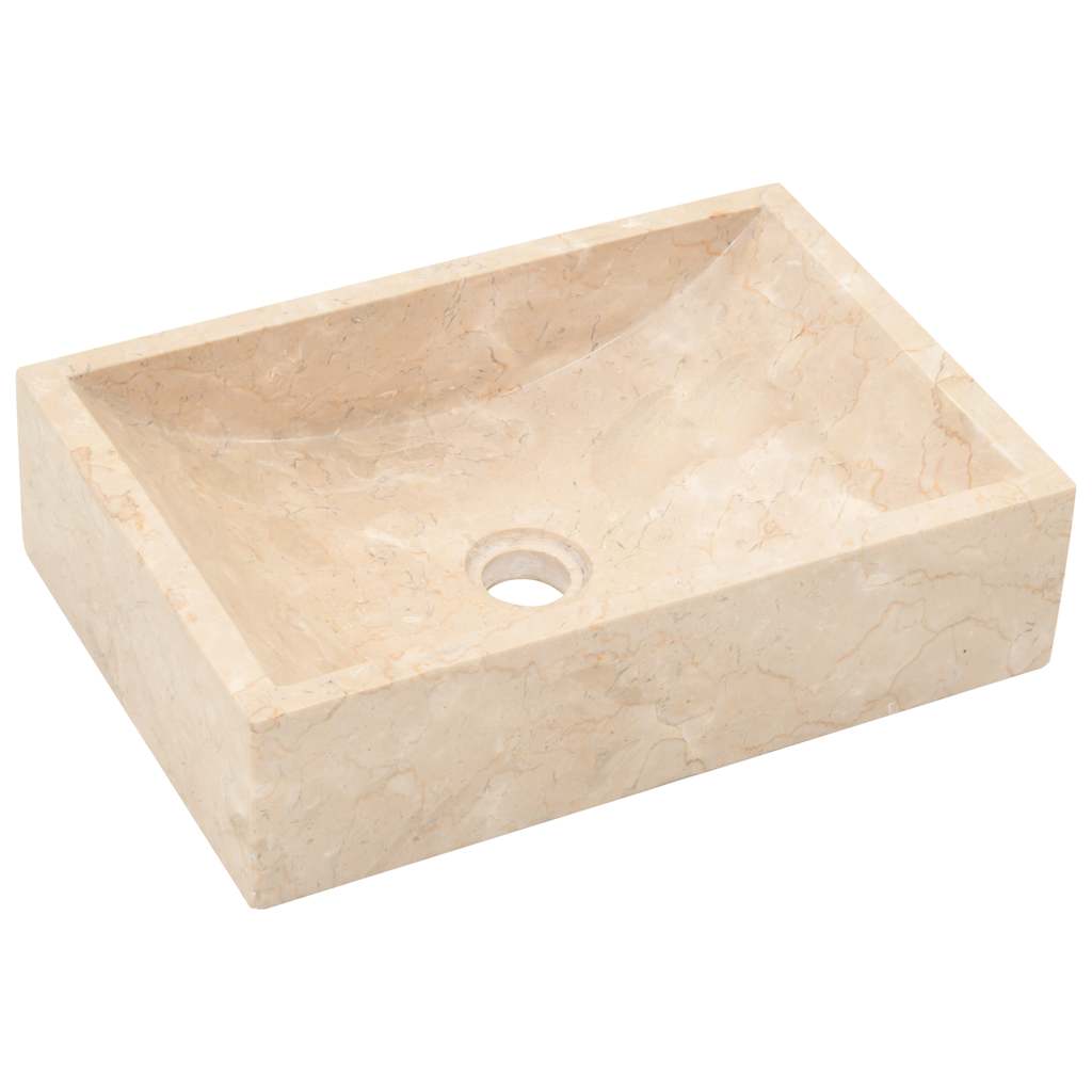 Vidaxl Sink 45x30x12 cm Marmor High -Gloss Cream -Colored