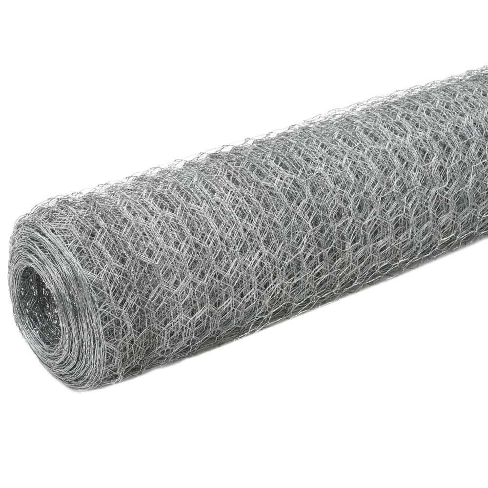 Vidaxl -Hühnerdraht 25x1,5 m verzinkter Stahl silberfarben