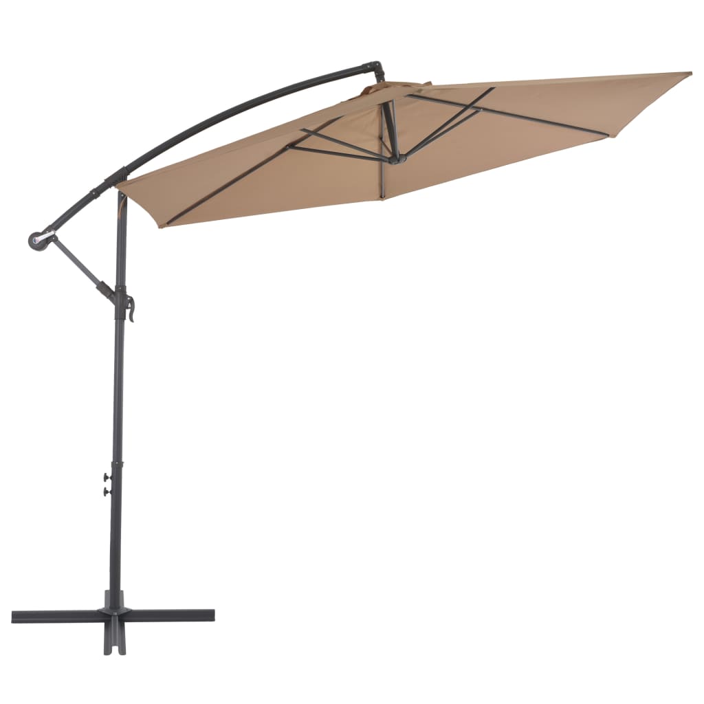 Vidaxl Parasol flottant avec poteau en aluminium 300 cm taupe