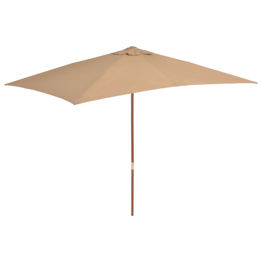 Vidaxl Parasol med trästol 200x300 cm taupe
