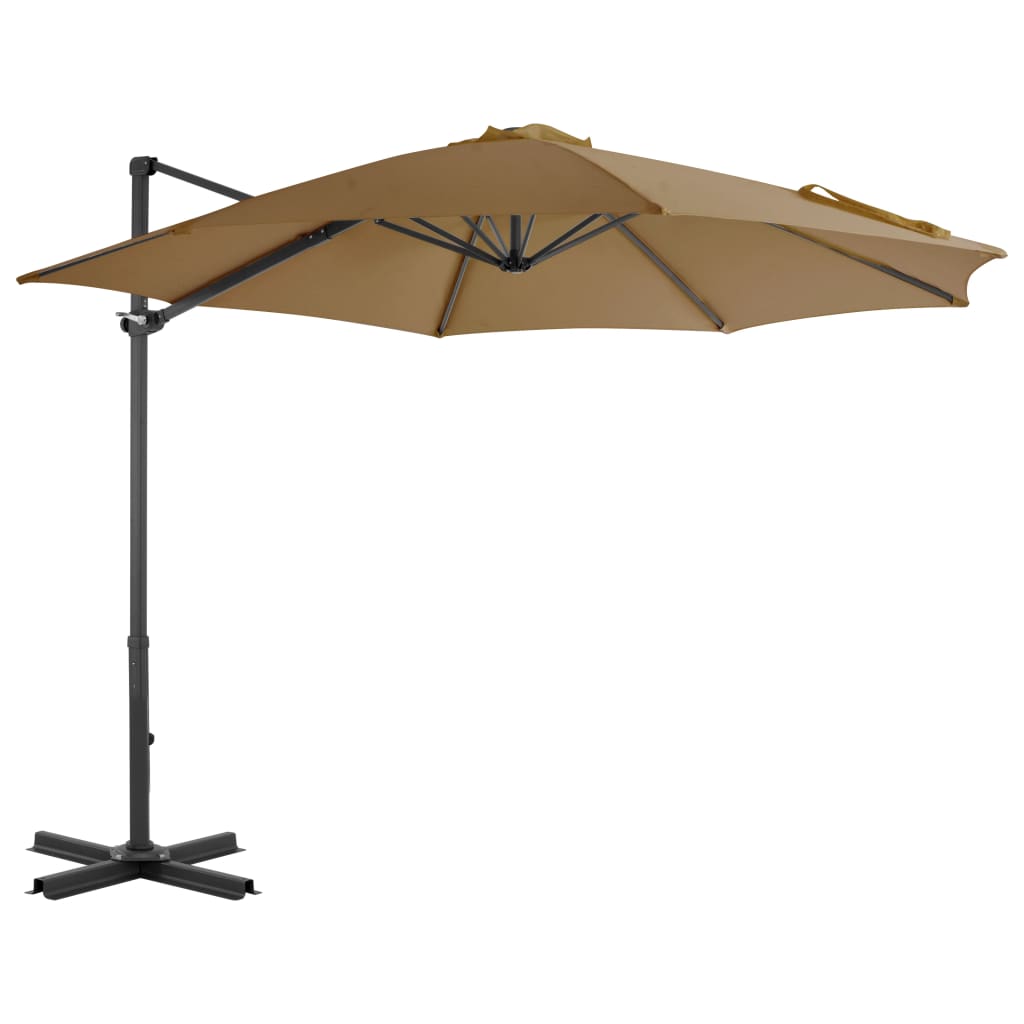 Vidaxl -schwimmendes Parasol mit Aluminiumpol 300 cm Taupe