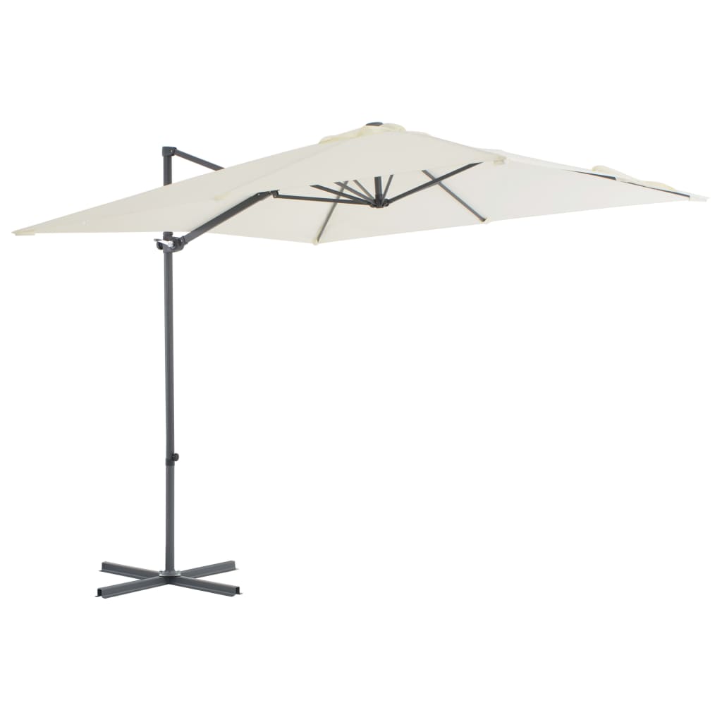 Vidaxl Parasol flottant avec poteau en acier 250x250 cm sable -colored