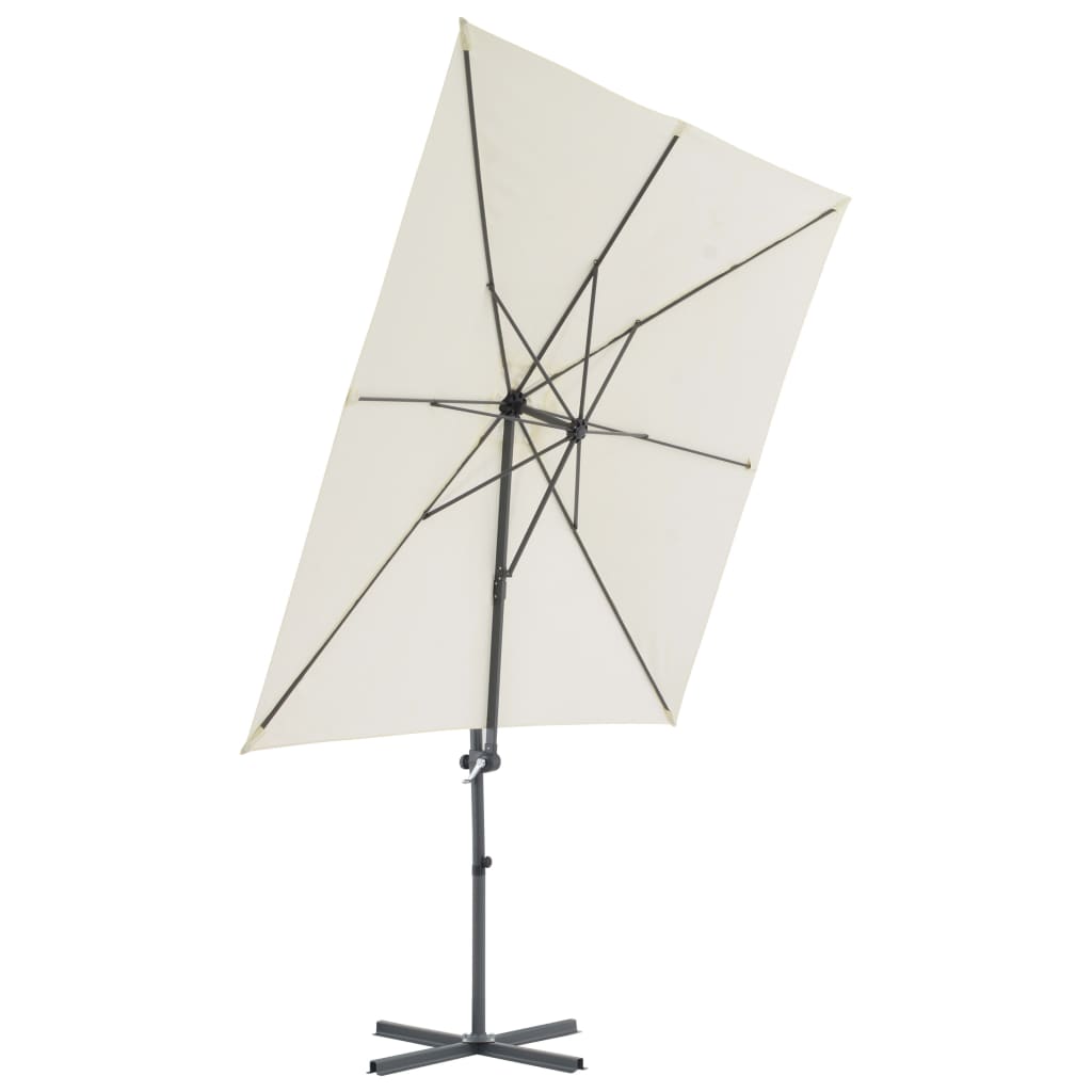 Vidaxl Parasol flottant avec poteau en acier 250x250 cm sable -colored