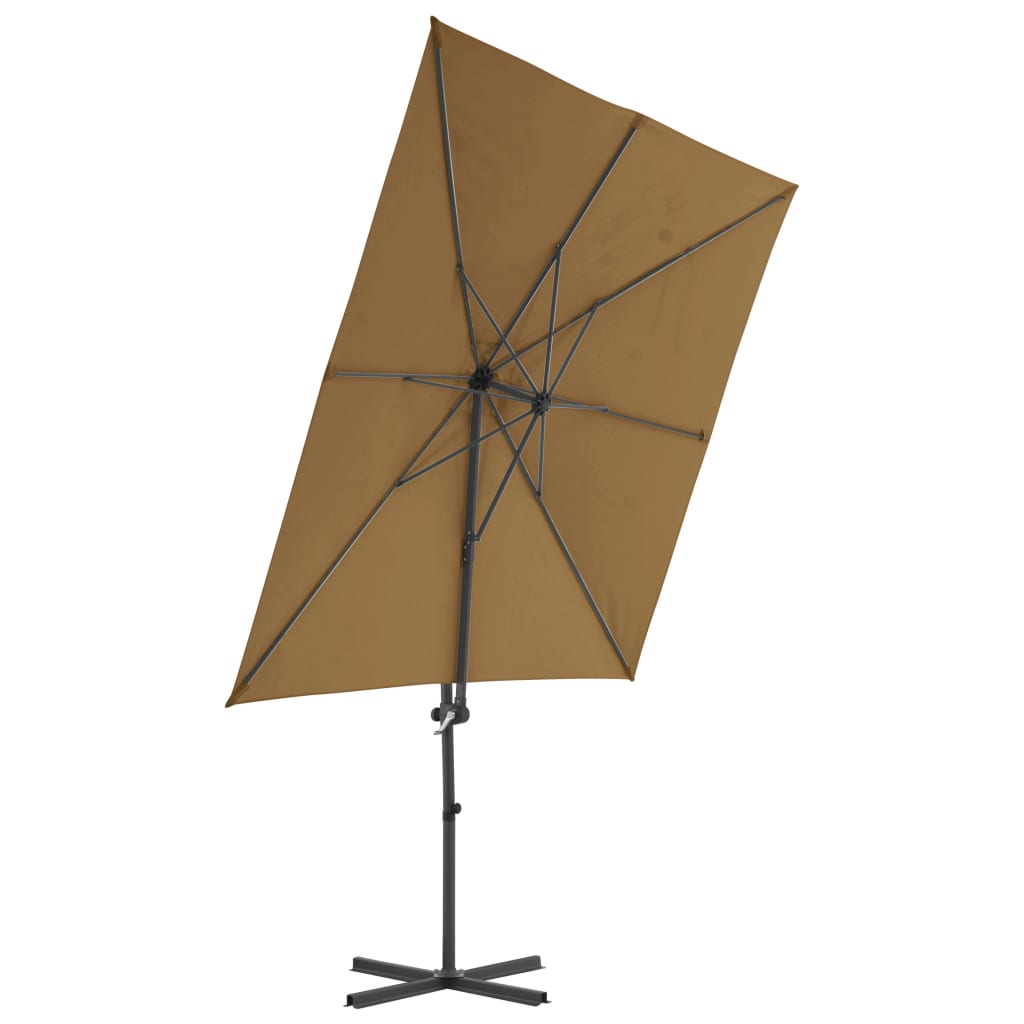 Vidaxl -schwimmender Parasol mit Stahlpol 250x250 cm Taupe