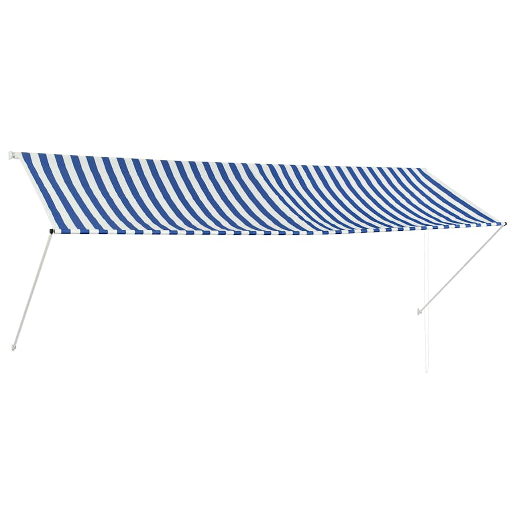 Vidaxl retractable awning 350x150 cm blue and white