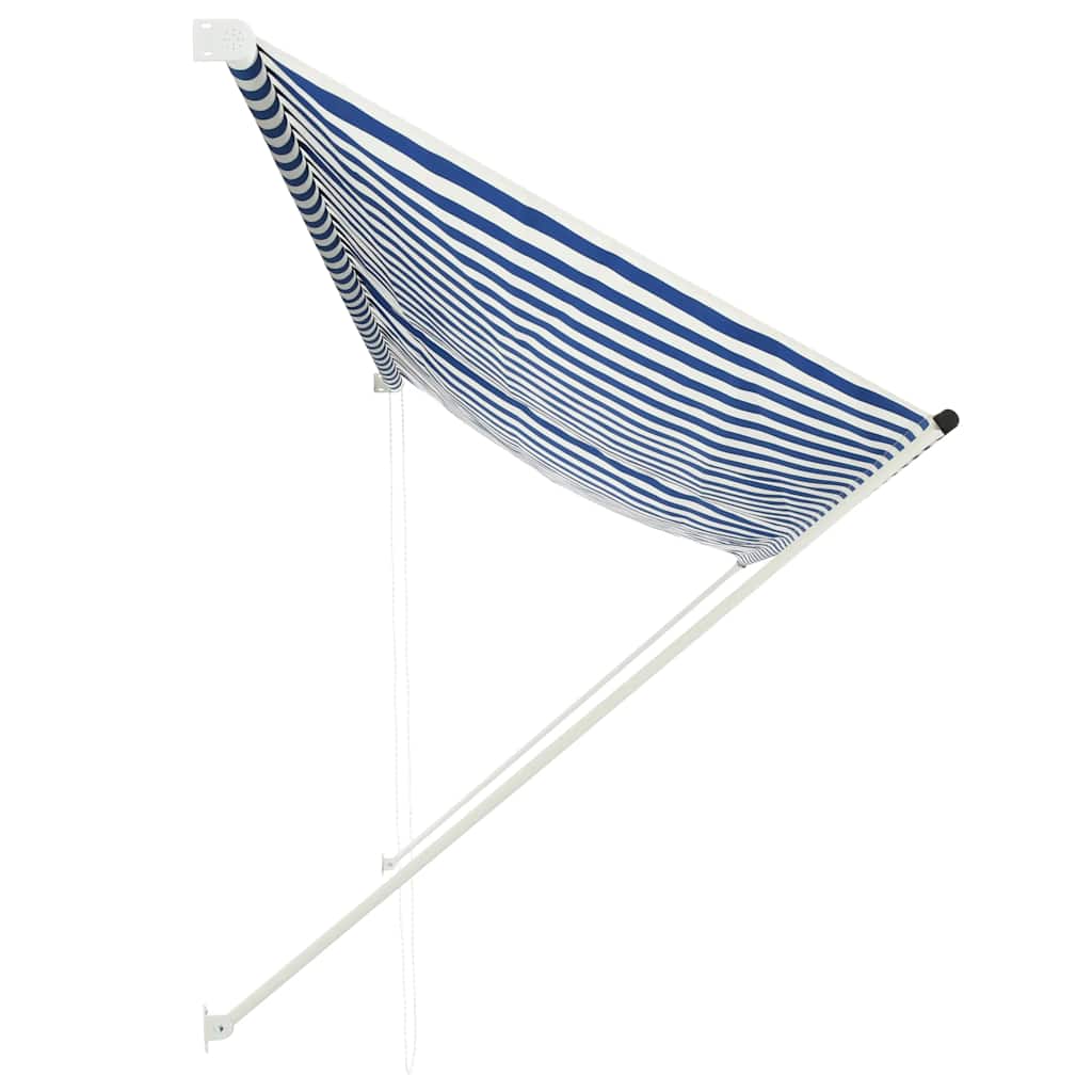 Vidaxl retractable awning 350x150 cm blue and white