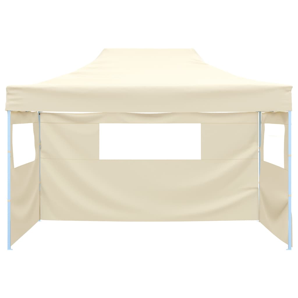 Vidaxl folding tent with 3 walls 3x4.5 m cream