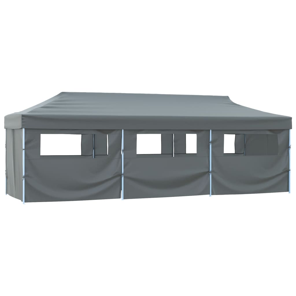 Vidaxl Pliant tente pop-up avec 8 murs latéraux 3x9 m anthracite