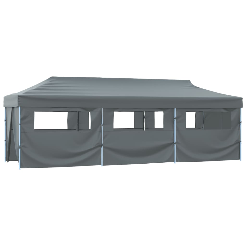 Vidaxl Pliant tente pop-up avec 8 murs latéraux 3x9 m anthracite