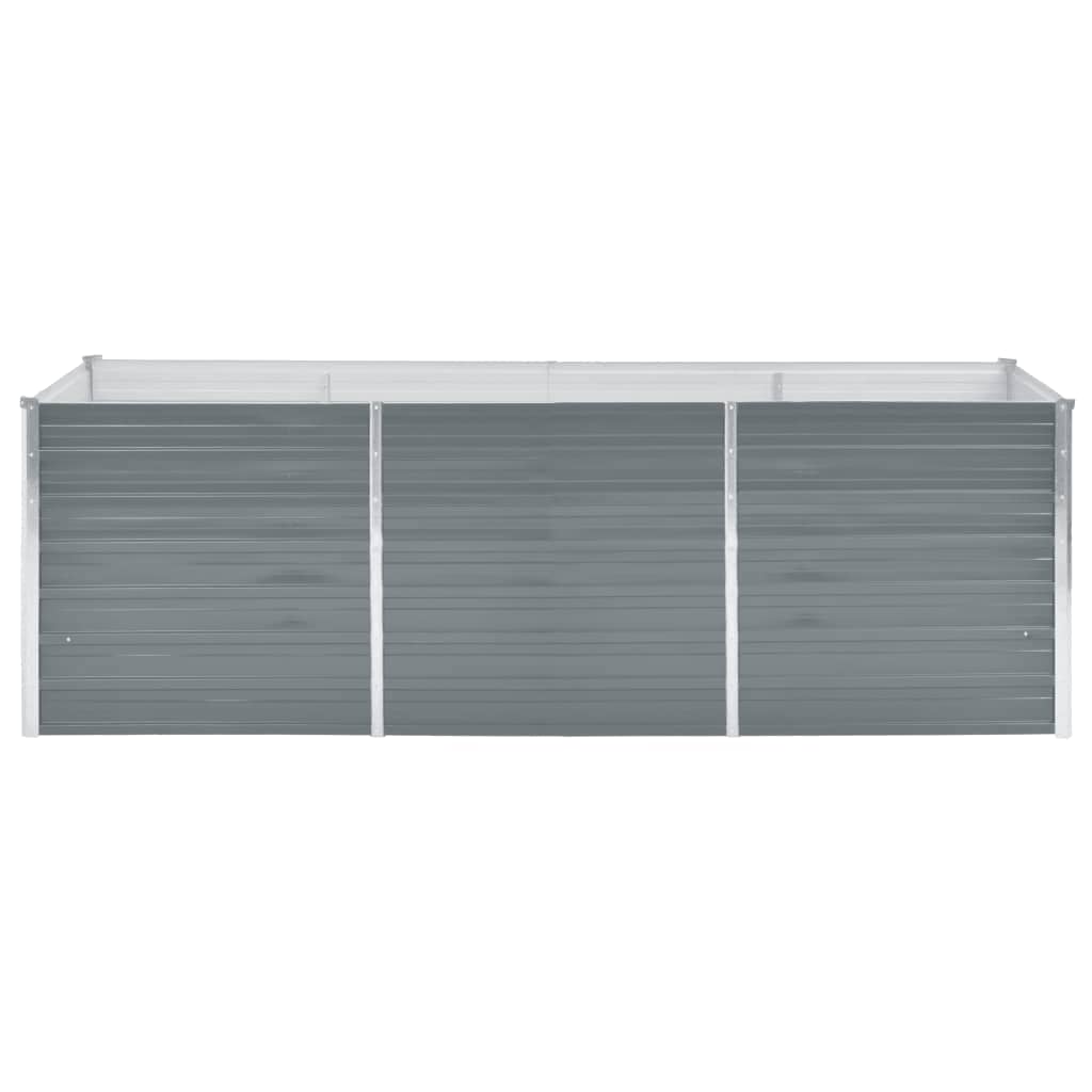 Vidaxl Raised Planter 240x80x77 cm Galvanized Steel Grey