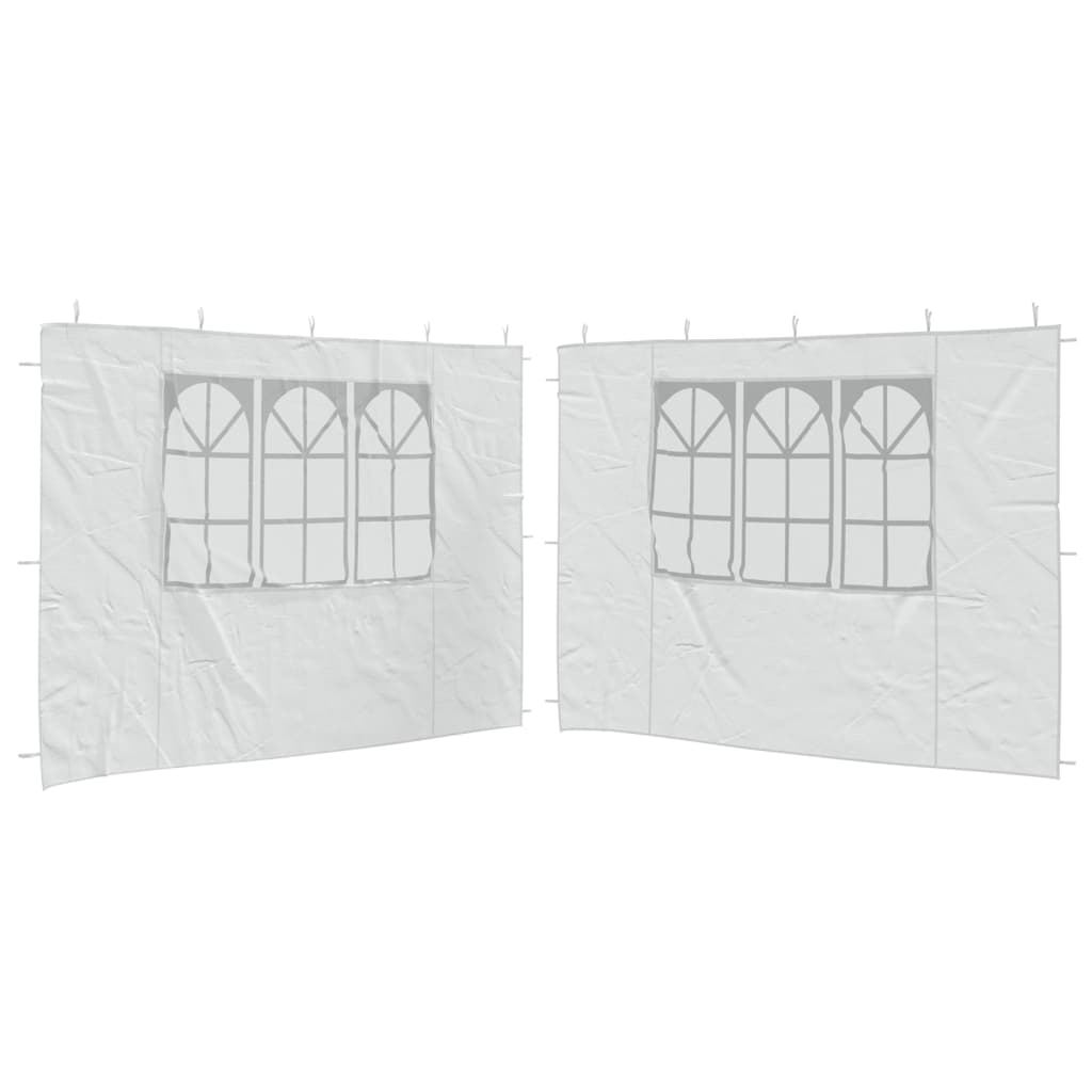 Vidaxl Zeltwände mit Fenster PE White 2 PCs