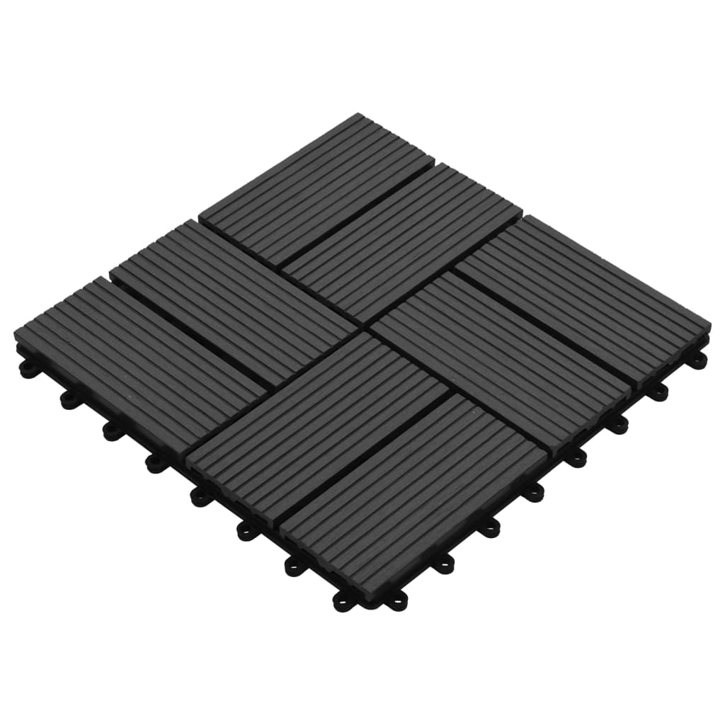 Vidaxl patio tiles 30x30 cm 1 m² hkc black 11 pcs