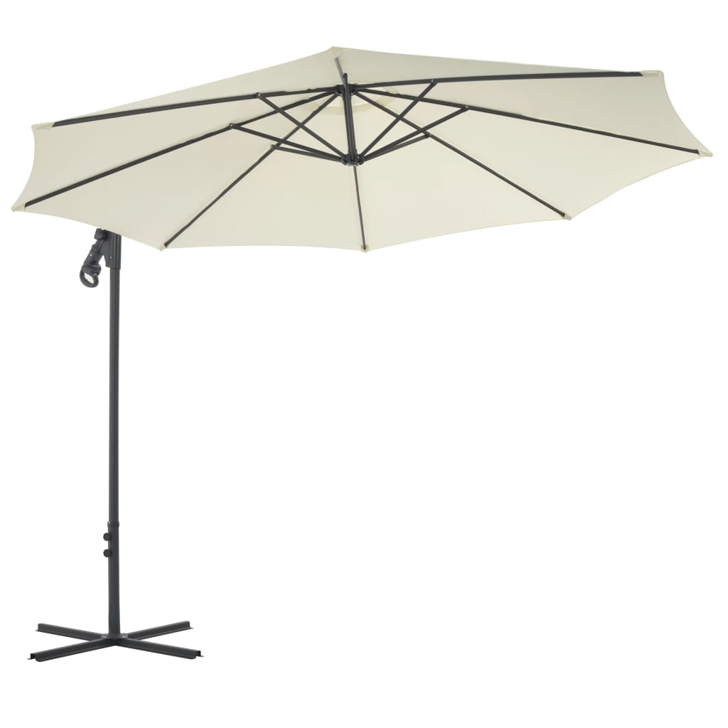 Vidaxl flytende parasol med stålstang 300 cm sand -farget