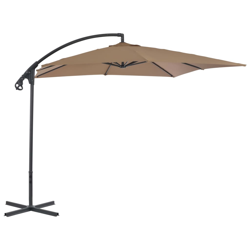 Vidaxl Cantilever Parasol with Steel Pole 250x250 cm Taupe