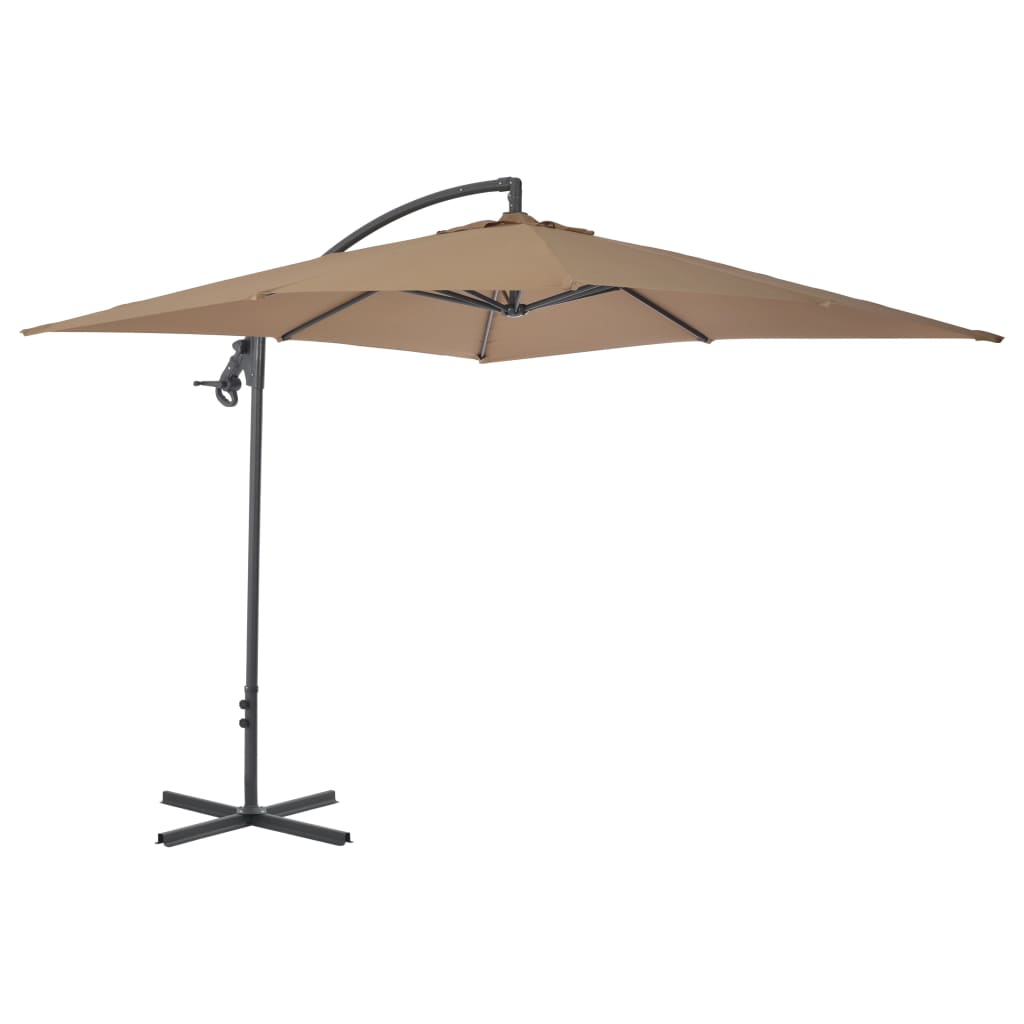 Vidaxl Cantilever Parasol with Steel Pole 250x250 cm Taupe