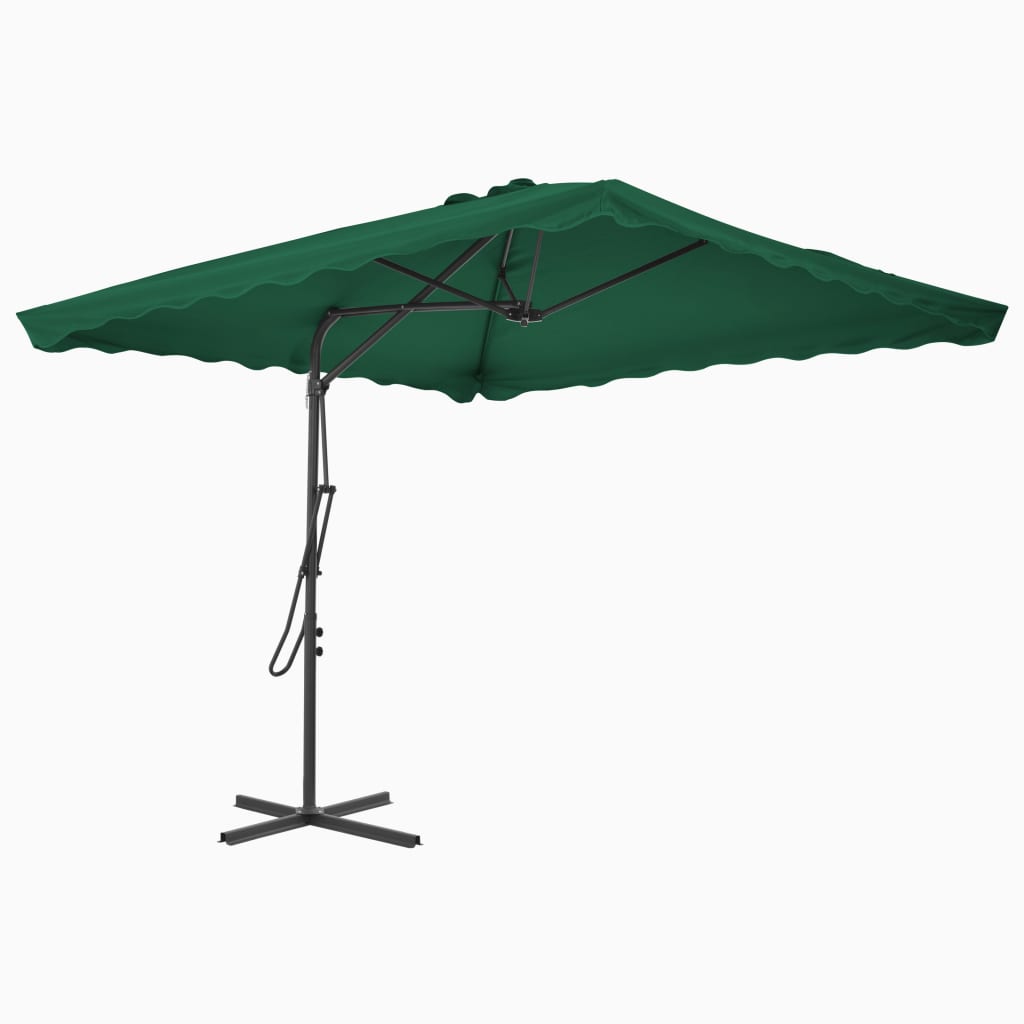 Vidaxl parasol with steel pole 250x250 cm green
