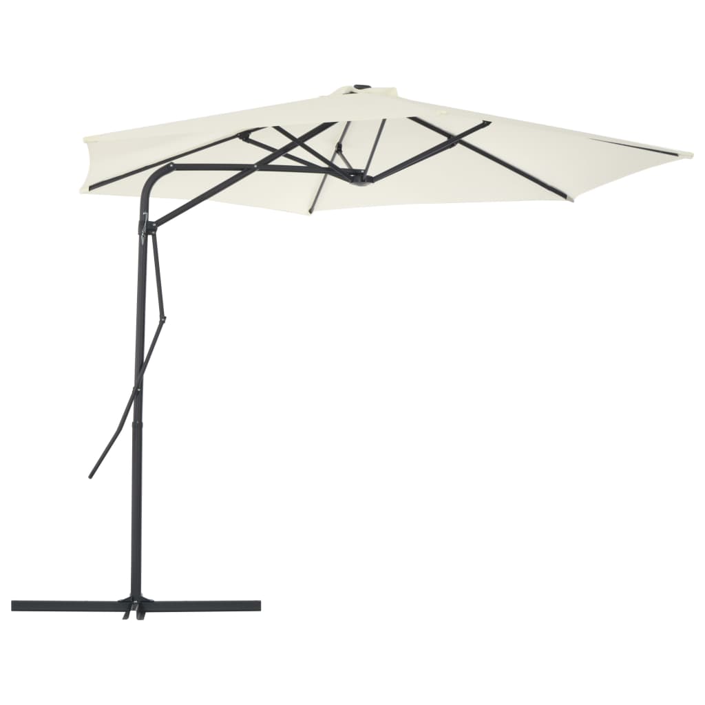 Vidaxl parasol with steel pole 300 cm sand-colored