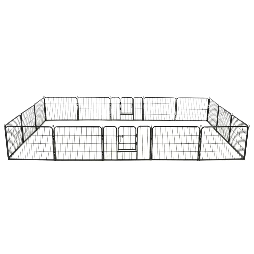 Vidaxl Dog Run z 16 paneli 60x80 cm stalowy czarny