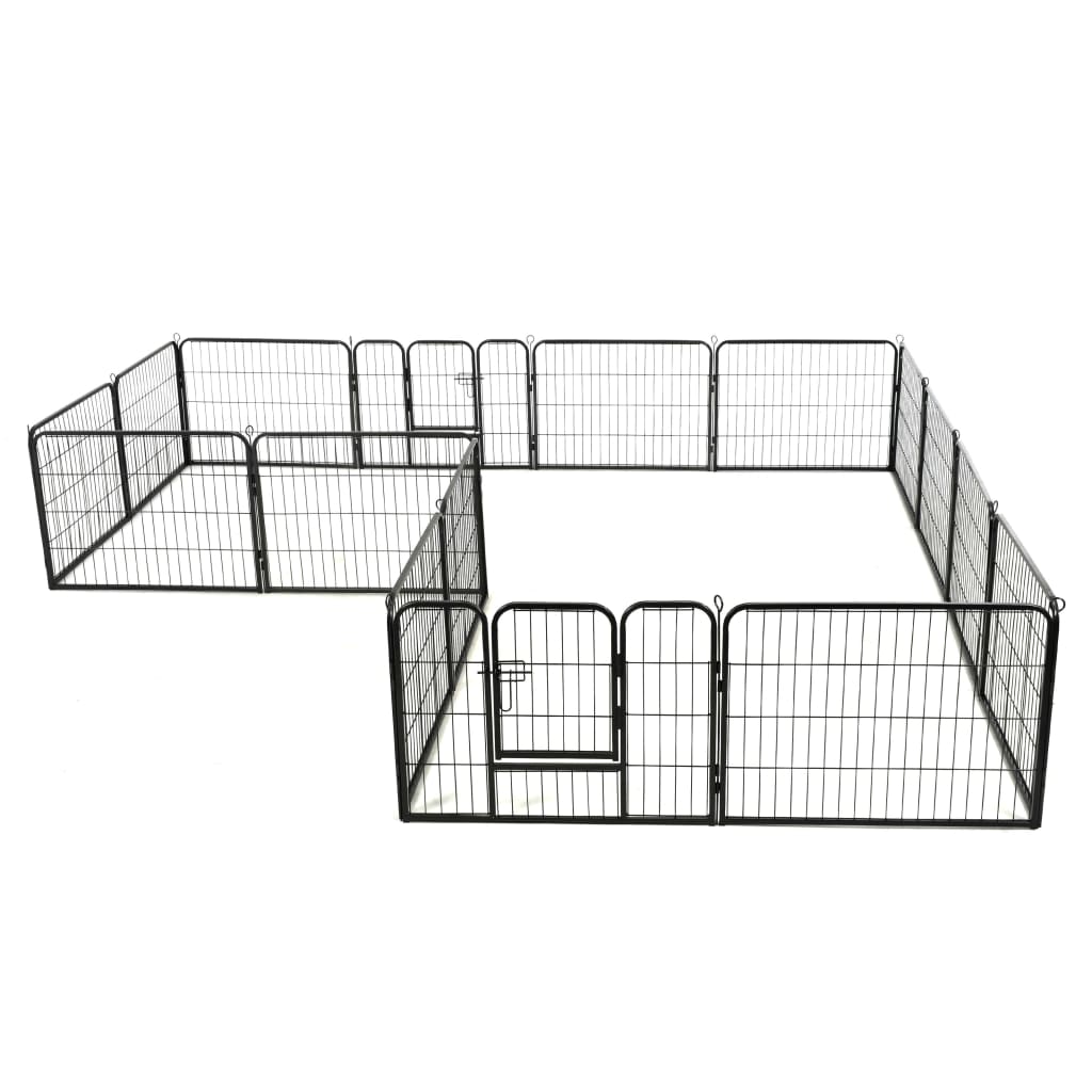 Vidaxl Dog Run z 16 paneli 60x80 cm stalowy czarny