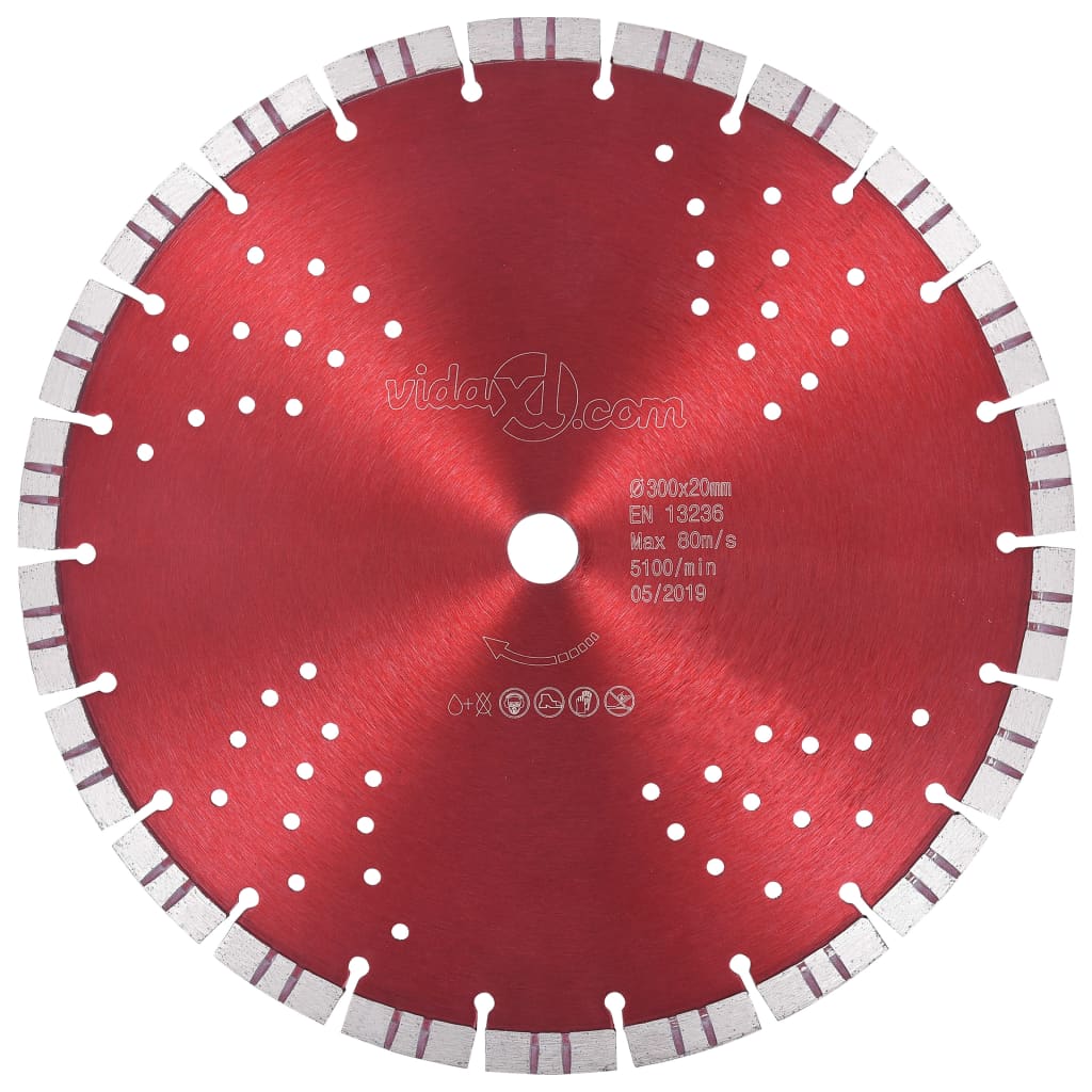Vidaxl Diamond Saw Blade mit Turbo und Löchern 300 mm Stahl