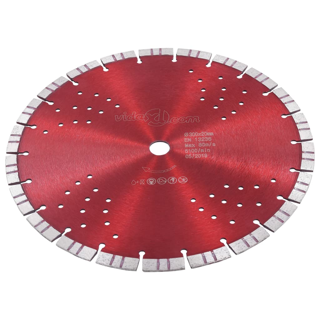 Vidaxl Diamond Saw Blade mit Turbo und Löchern 300 mm Stahl