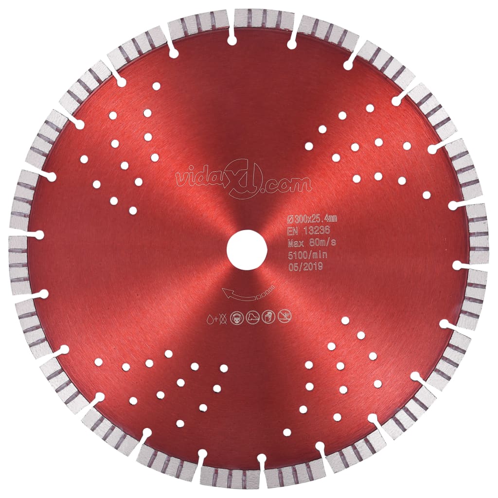 Vidaxl Diamond Saw Blade mit Turbo und Löchern 300 mm Stahl