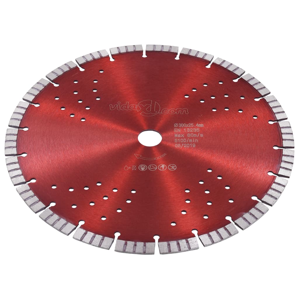 Vidaxl Diamond Saw Blade mit Turbo und Löchern 300 mm Stahl