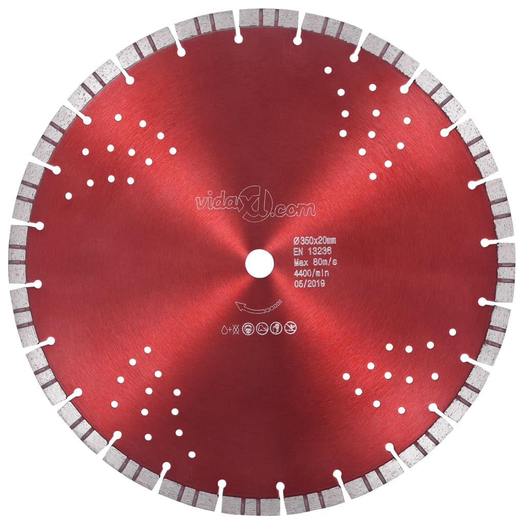 Vidaxl Diamond Saw Blade mit Turbo und Löchern 350 mm Stahl