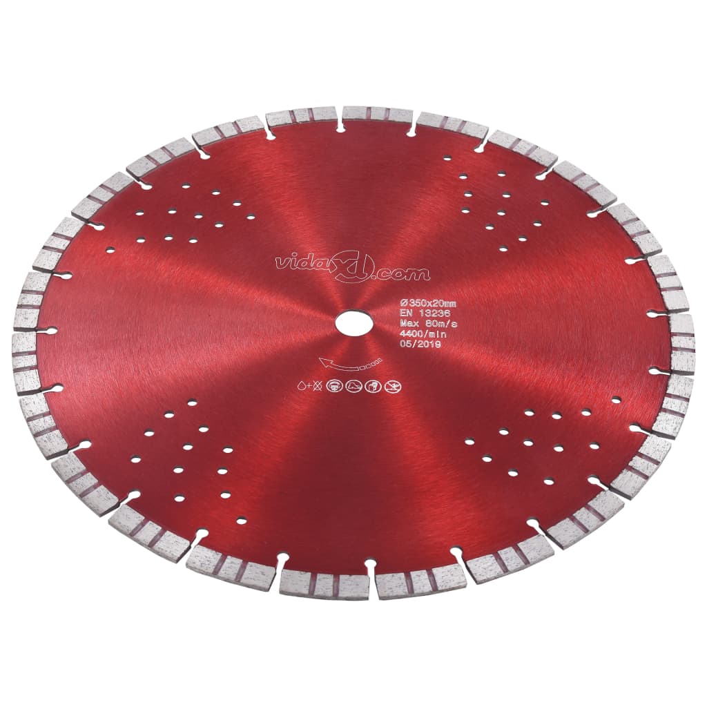 Vidaxl Diamond Saw Blade mit Turbo und Löchern 350 mm Stahl