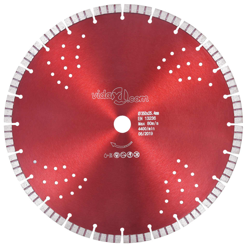 Vidaxl Diamond Saw Blade mit Turbo und Löchern 350 mm Stahl