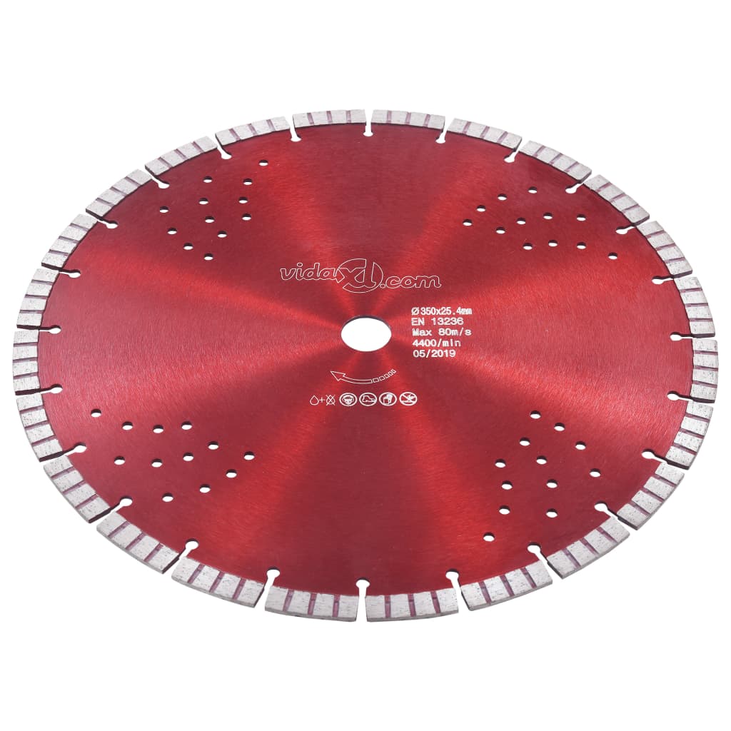 Vidaxl Diamond Saw Blade mit Turbo und Löchern 350 mm Stahl