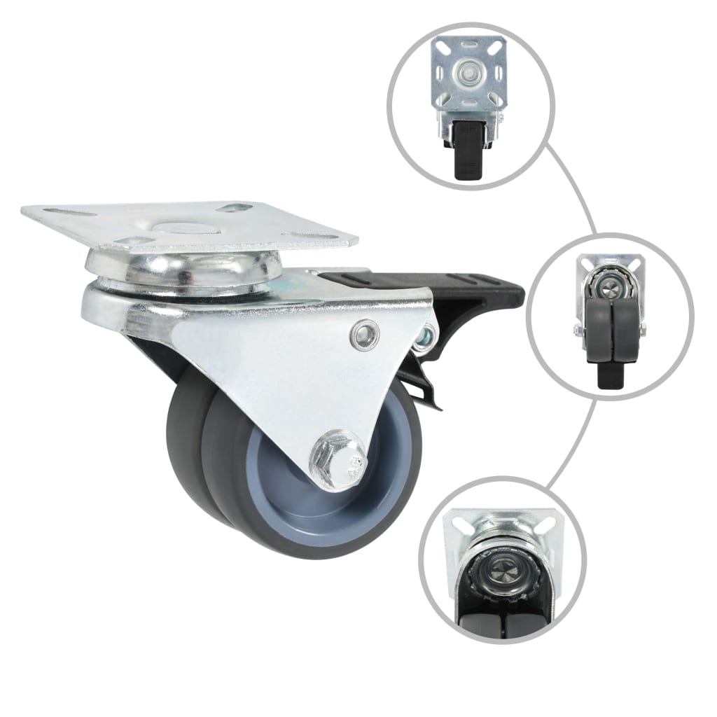 Vidaxl Doppellenkrollen 4 Stück 50 mm