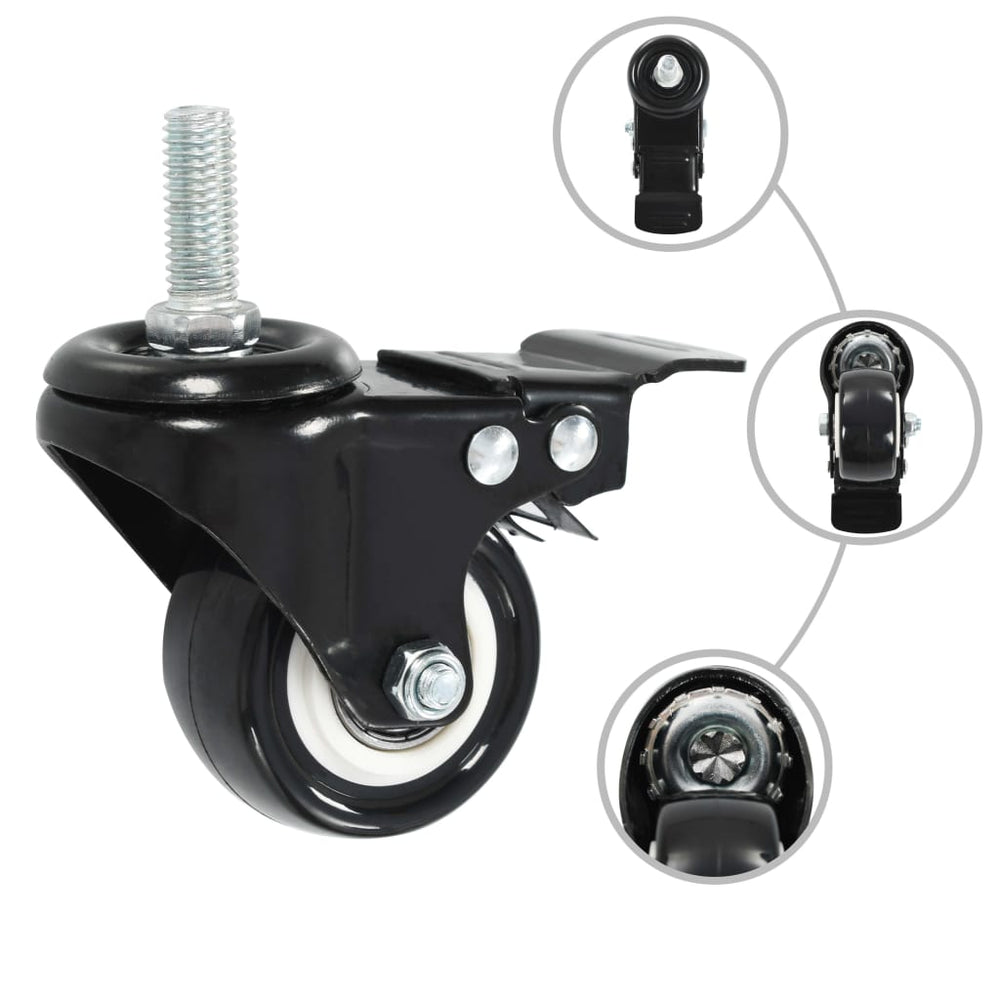 Vidaxl castors with brakes 4 pcs 50 mm