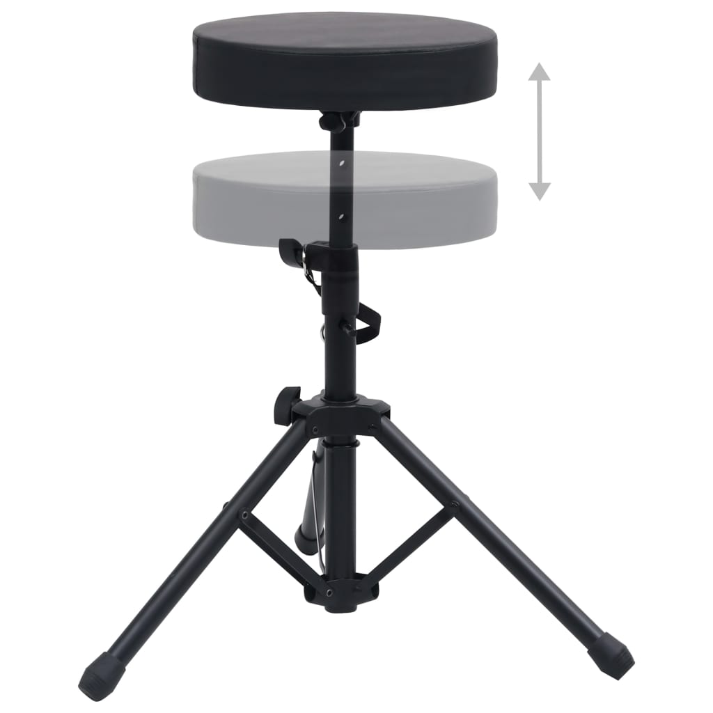 Vidaxl adjustable drum throne round black