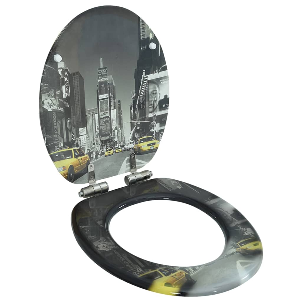 Vidaxl-Toilettensitz mit Soft-Close-Deckel New York MDF