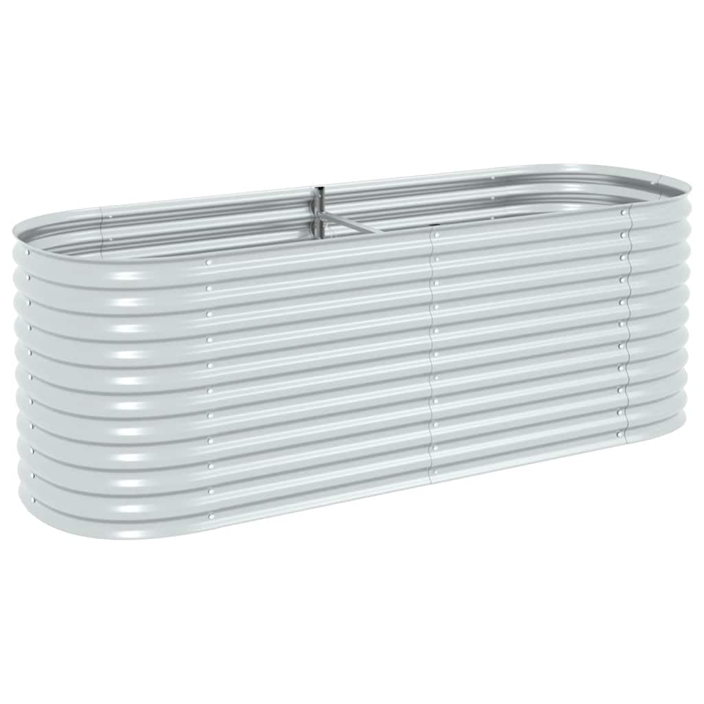 Vidaxl Raised Planter 240x80x81 cm Galvanized Steel Silver