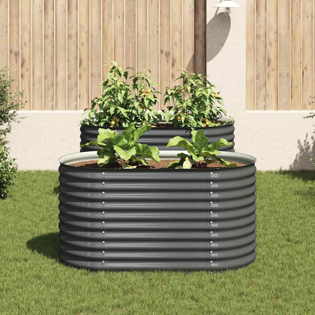 Vidaxl Planter zvedl 160x80x81 cm galvanizovaná ocel šedá