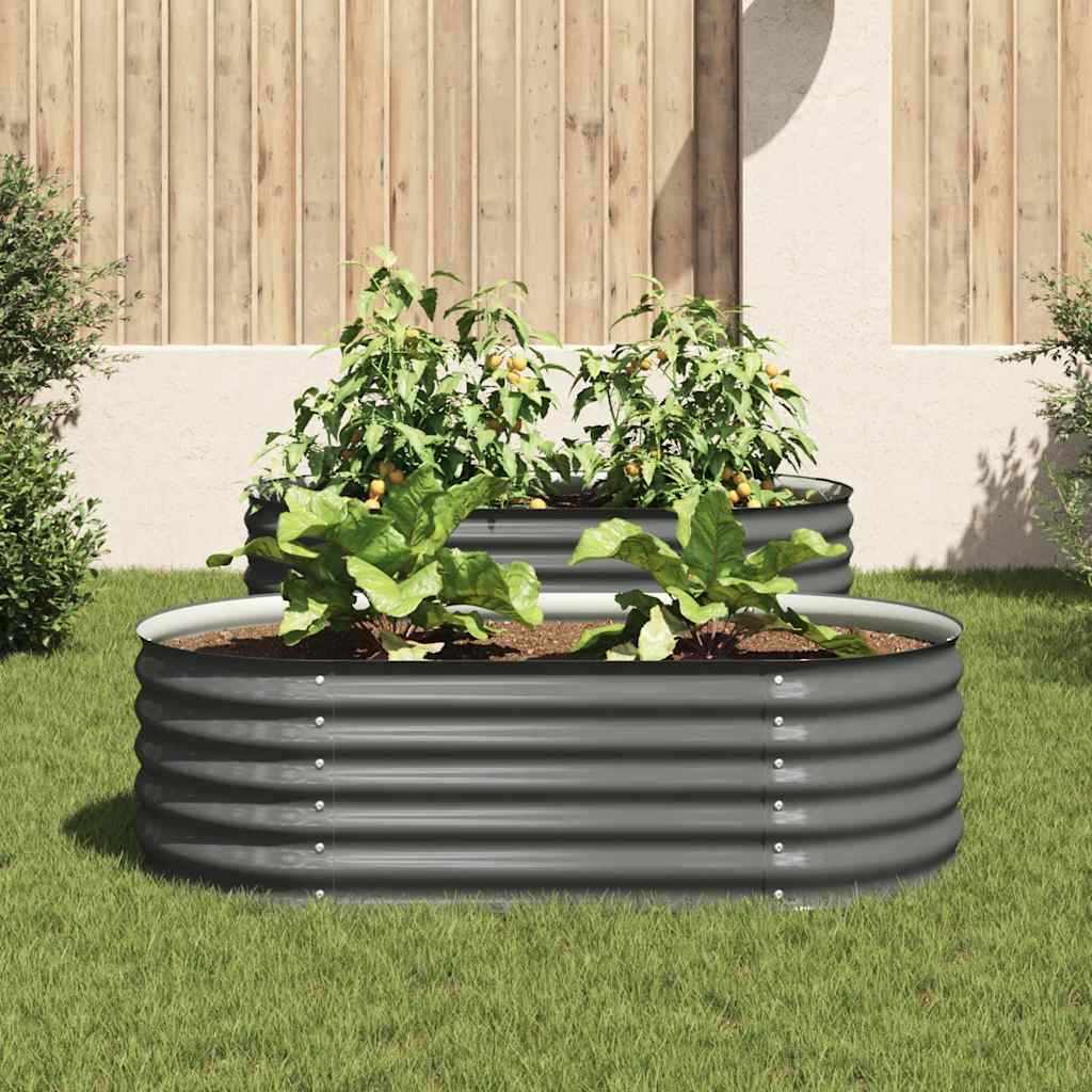 Vidaxl Planter raised 160x80x44 cm galvanized steel gray