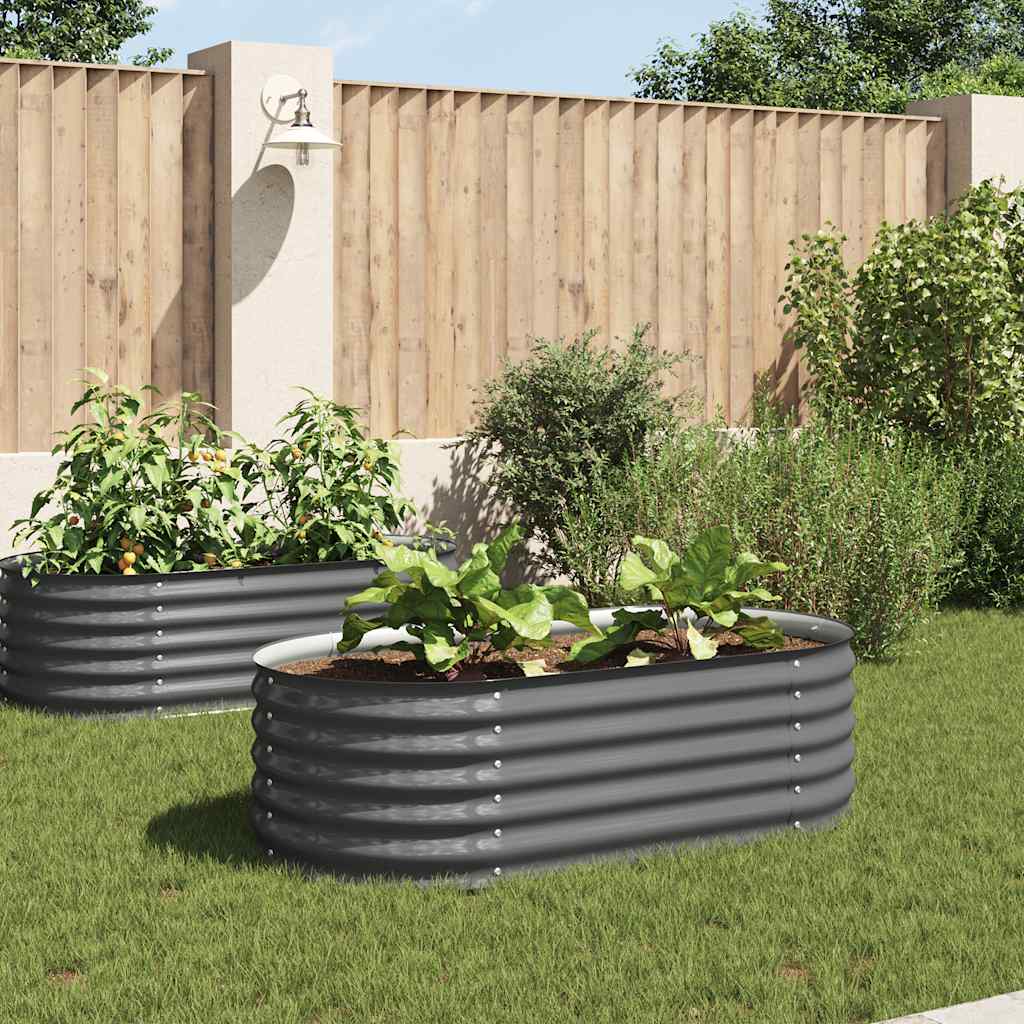 Vidaxl Planter raised 160x80x44 cm galvanized steel gray