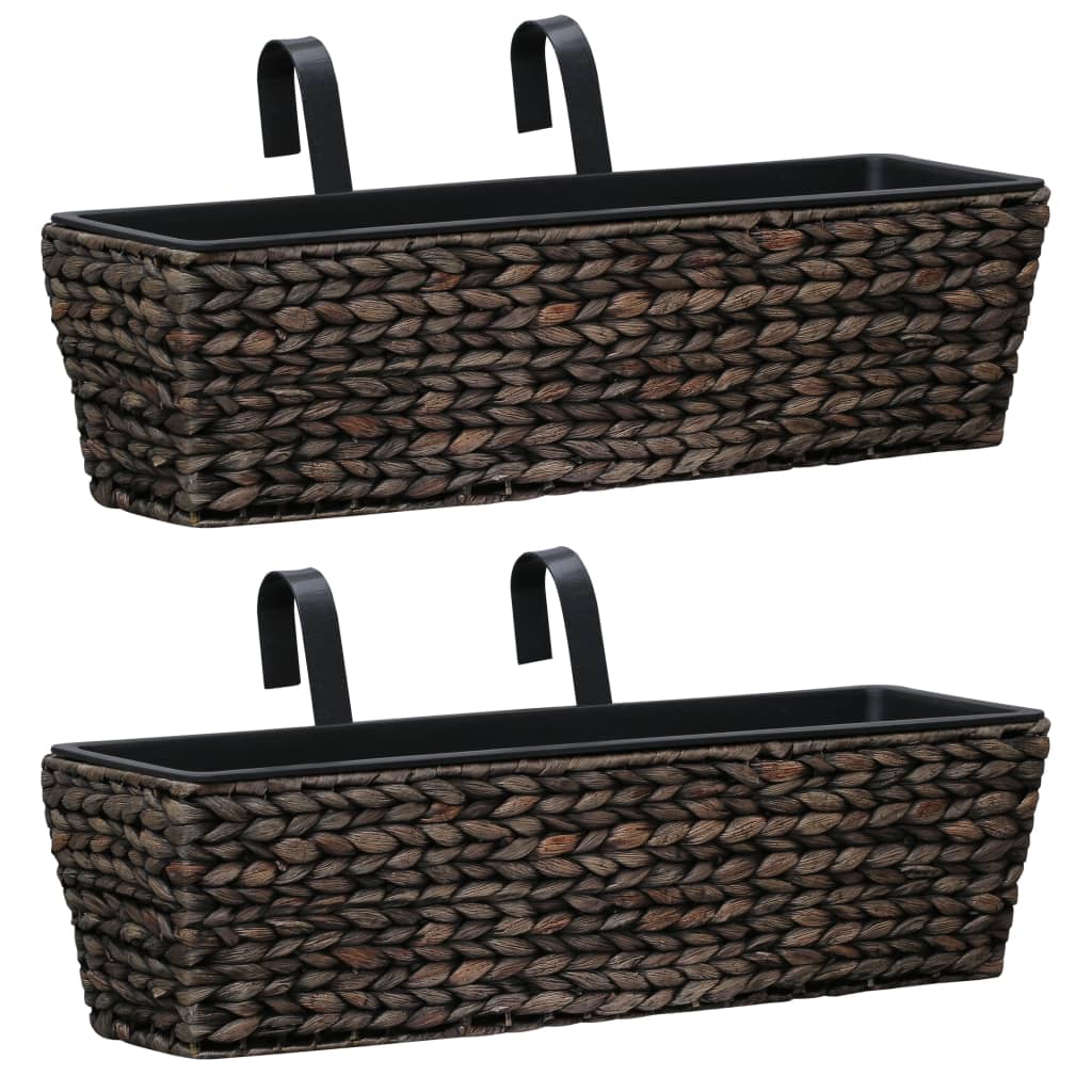 Vidaxl planters 2 pcs water hyacinth brown