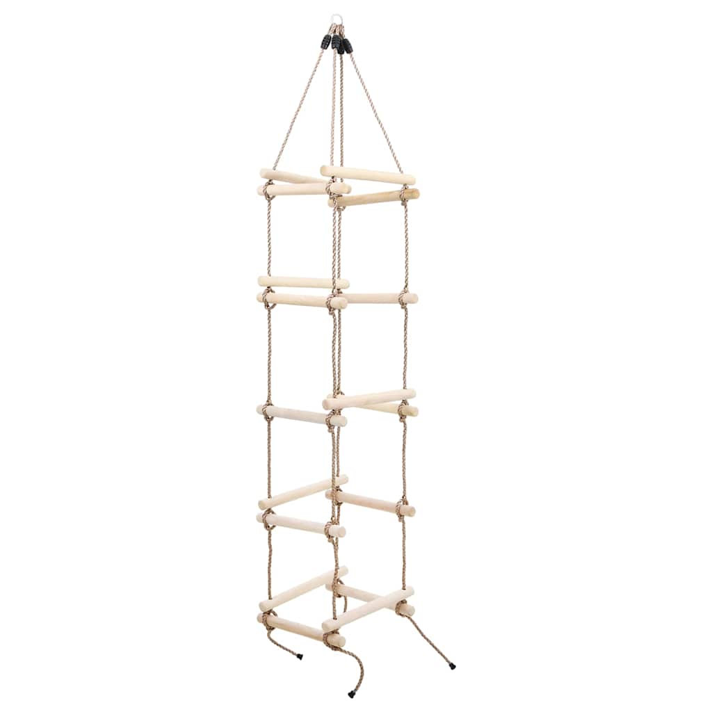 Vidaxl escalera de cuerda 200 cm de madera