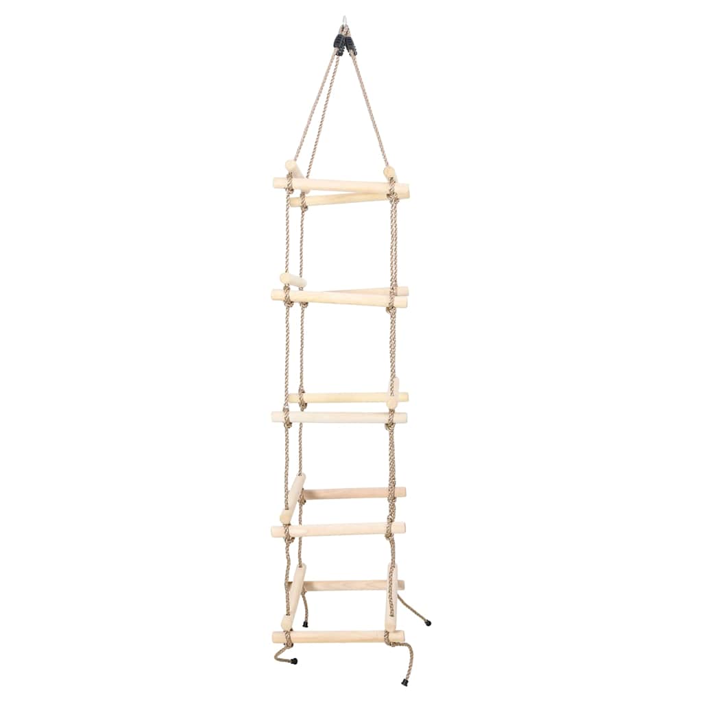 Vidaxl escalera de cuerda 200 cm de madera